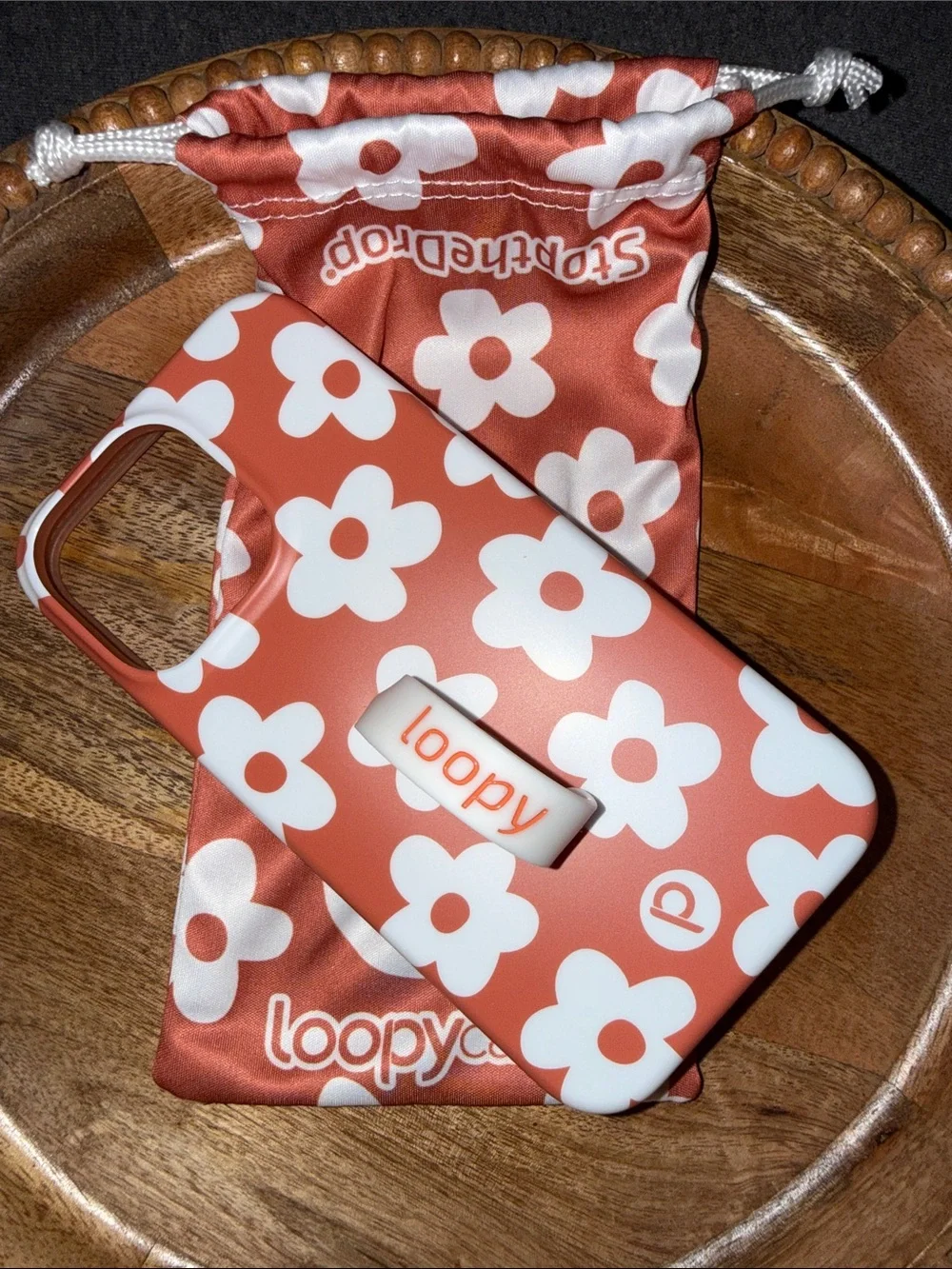 Loopy Case Coral Floral iPhone 13 Pro Case with Matching Pouch